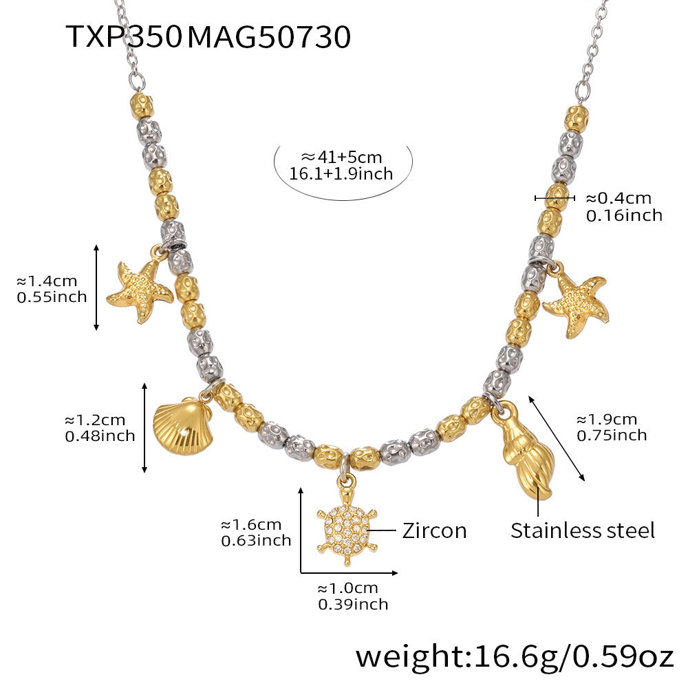 Stainless Steel Beads Bracelet With Charm