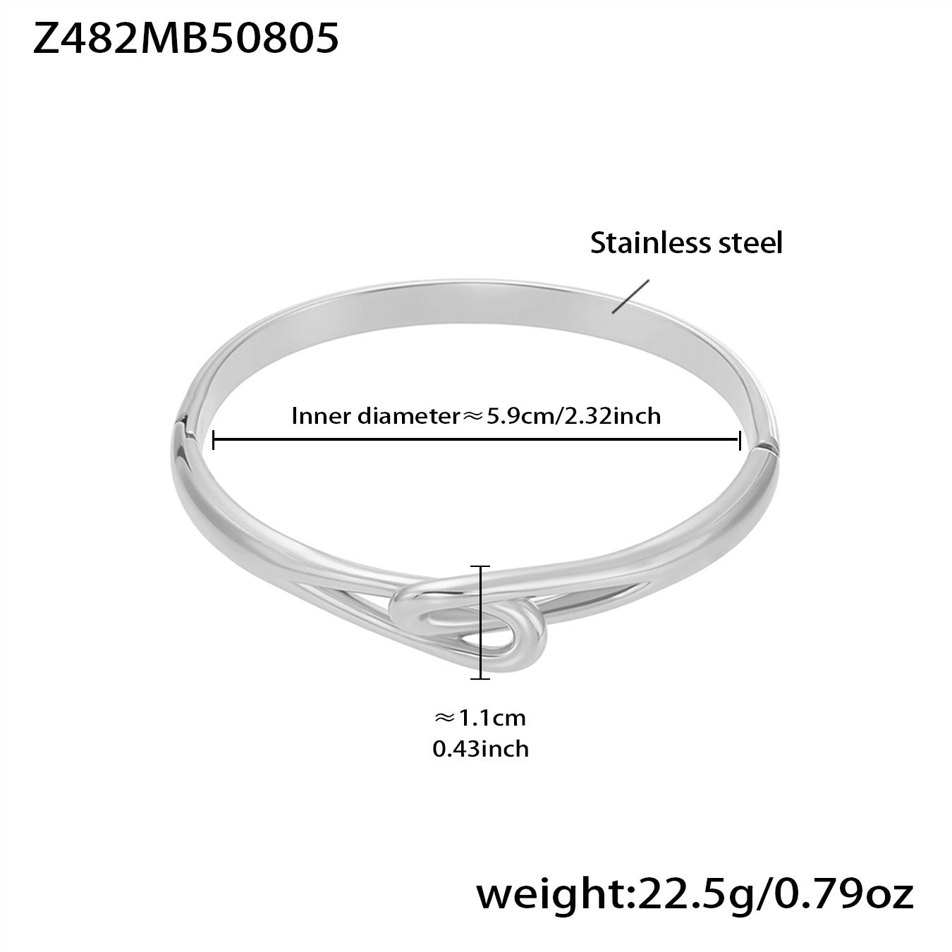 Stainless Steel Gold-plated Buckle Bangle
