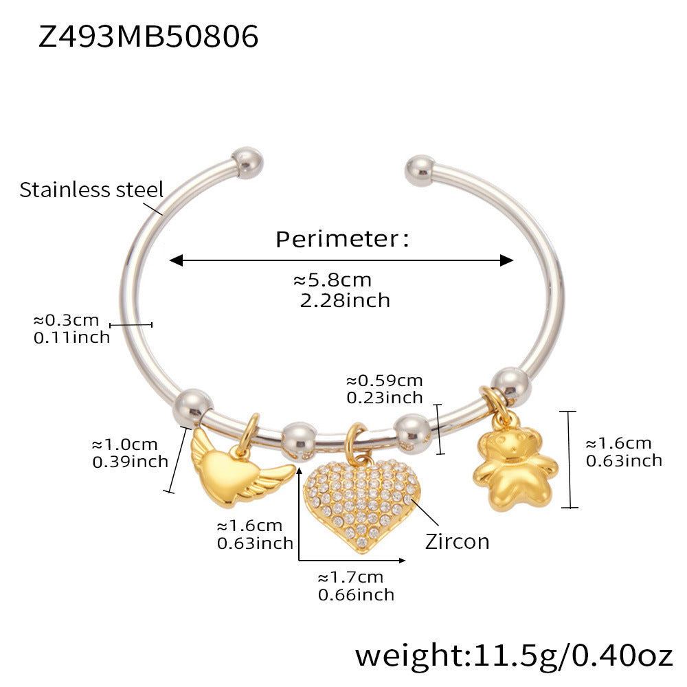 Multi-part Geometric Cuff Bracelet Stainless Steel