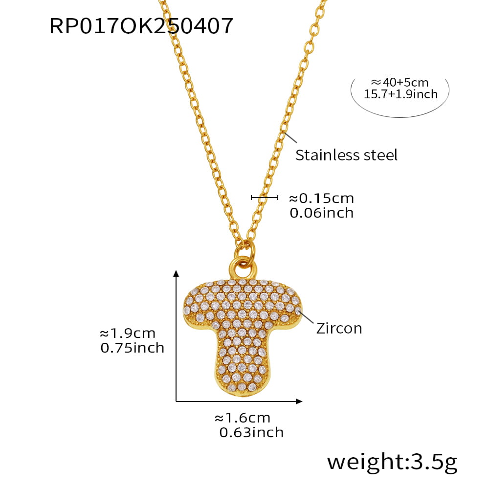 A-Z Alphabet Zircon Pendant Necklace – 18K Gold Hip-Hop Jewelry for Men & Women