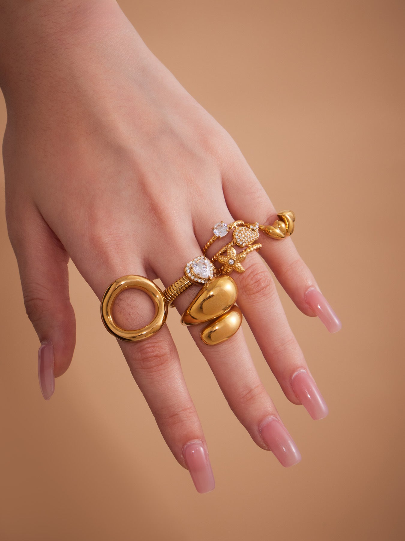 Popular Stainless Steel Polished Rings Adjustable