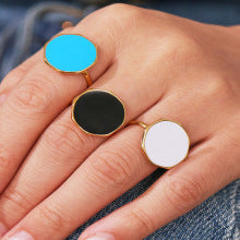 Colored Glaze Stainless Steel Opened Rings