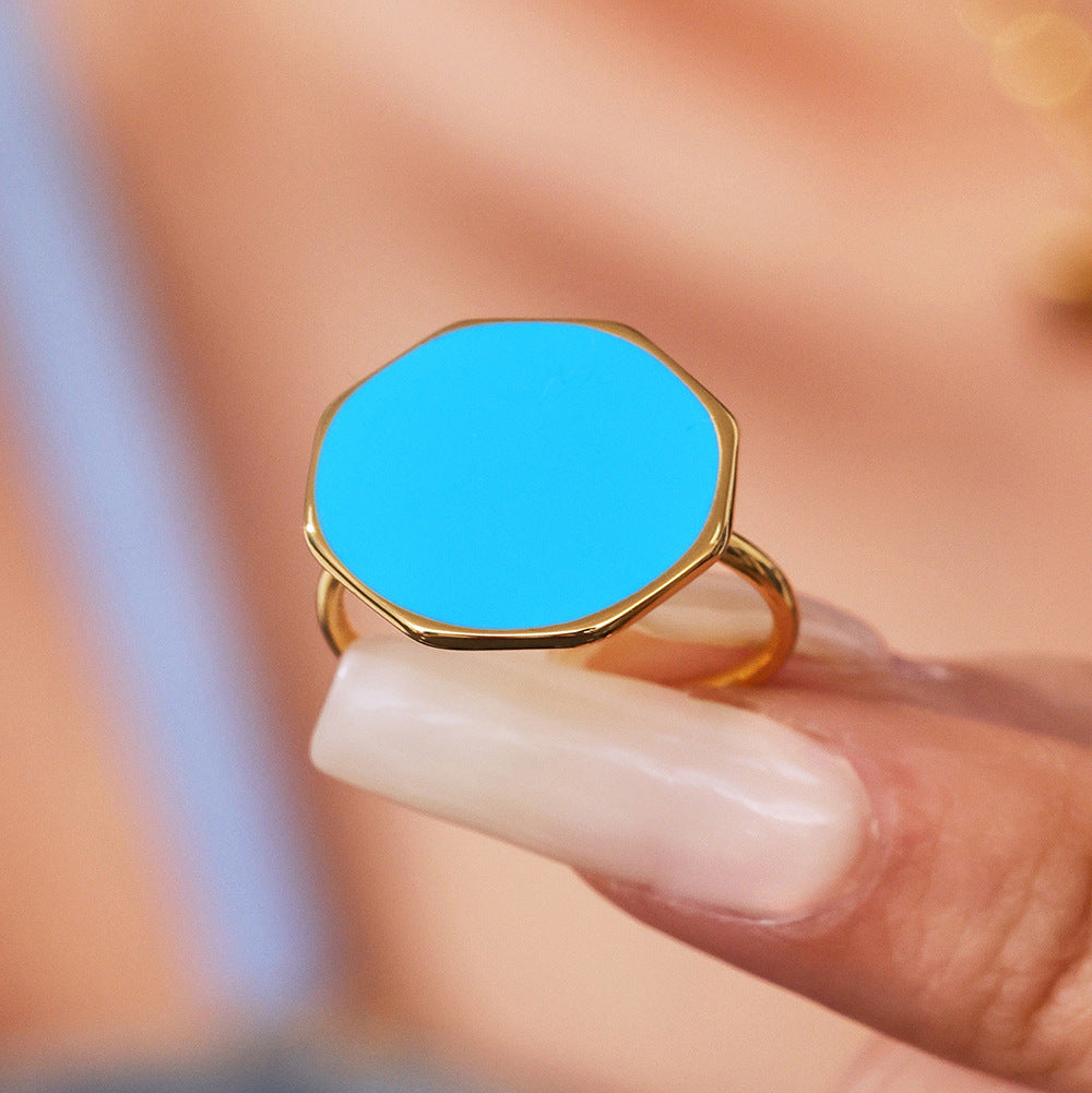 Colored Glaze Stainless Steel Opened Rings