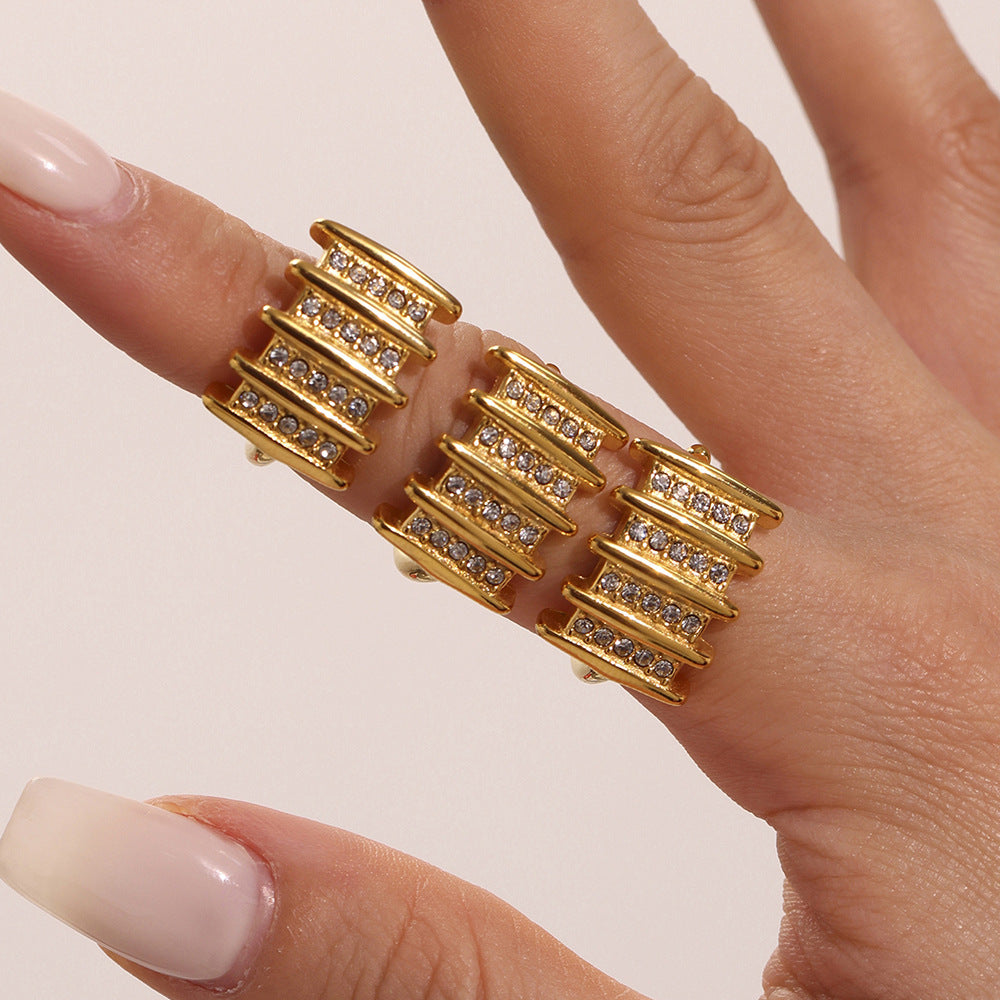 Zircon Ring Open Square Rings