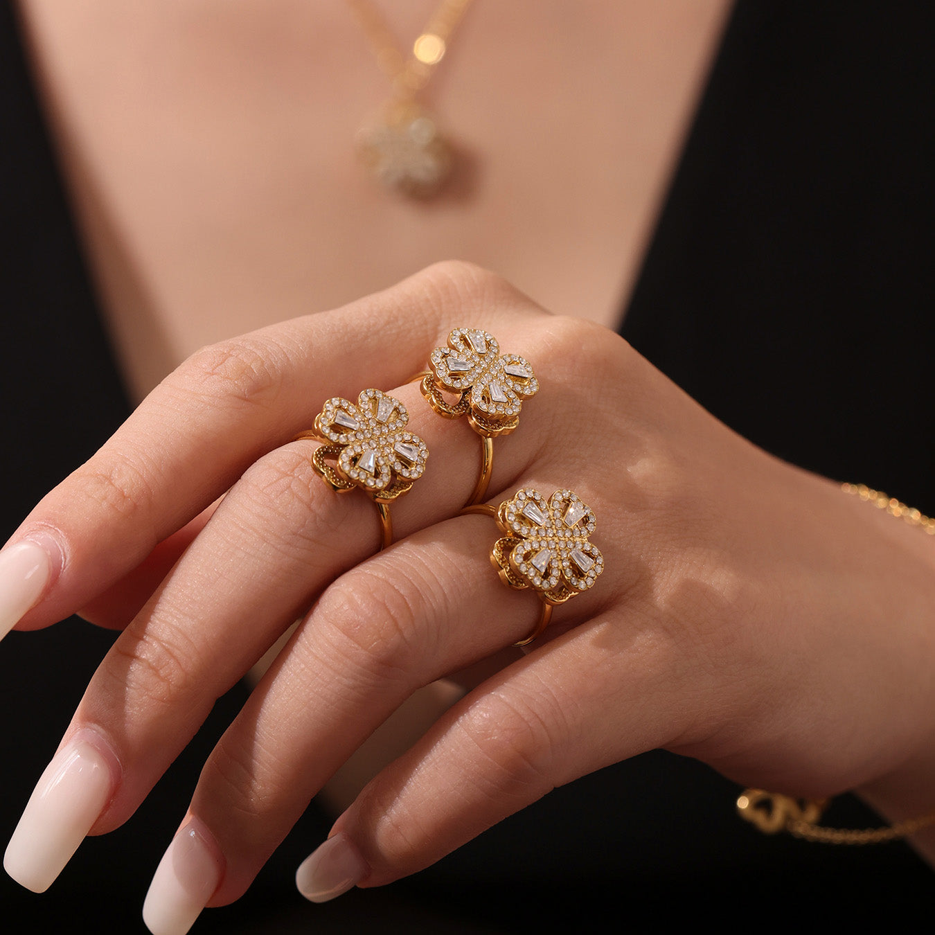 Zircon Flower Ring