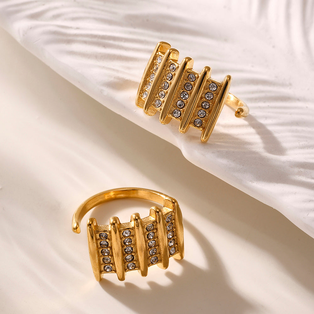 Zircon Ring Open Square Rings