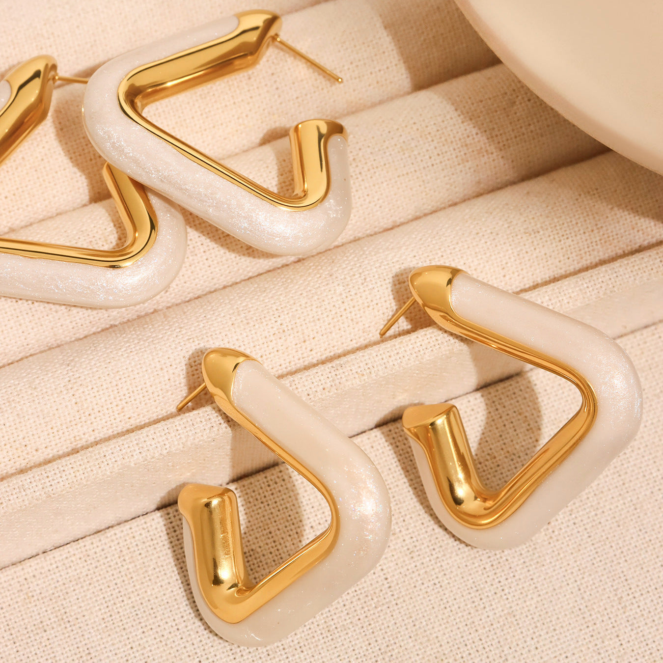Triangular Oil Drop Hollow Earrings