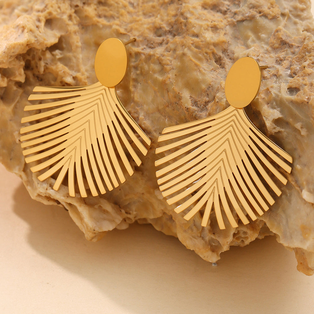 Texture Coconut Leaf Earrings