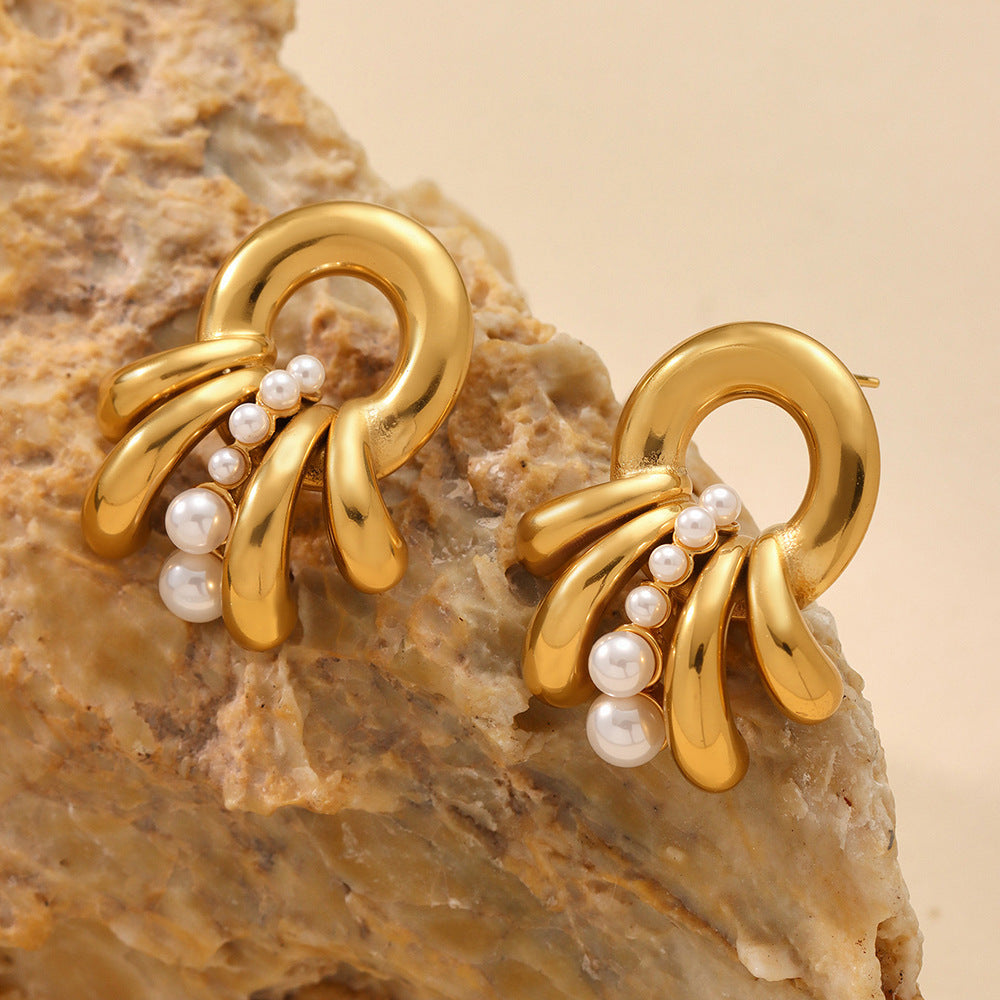 French Pearl Multi-layer Earrings