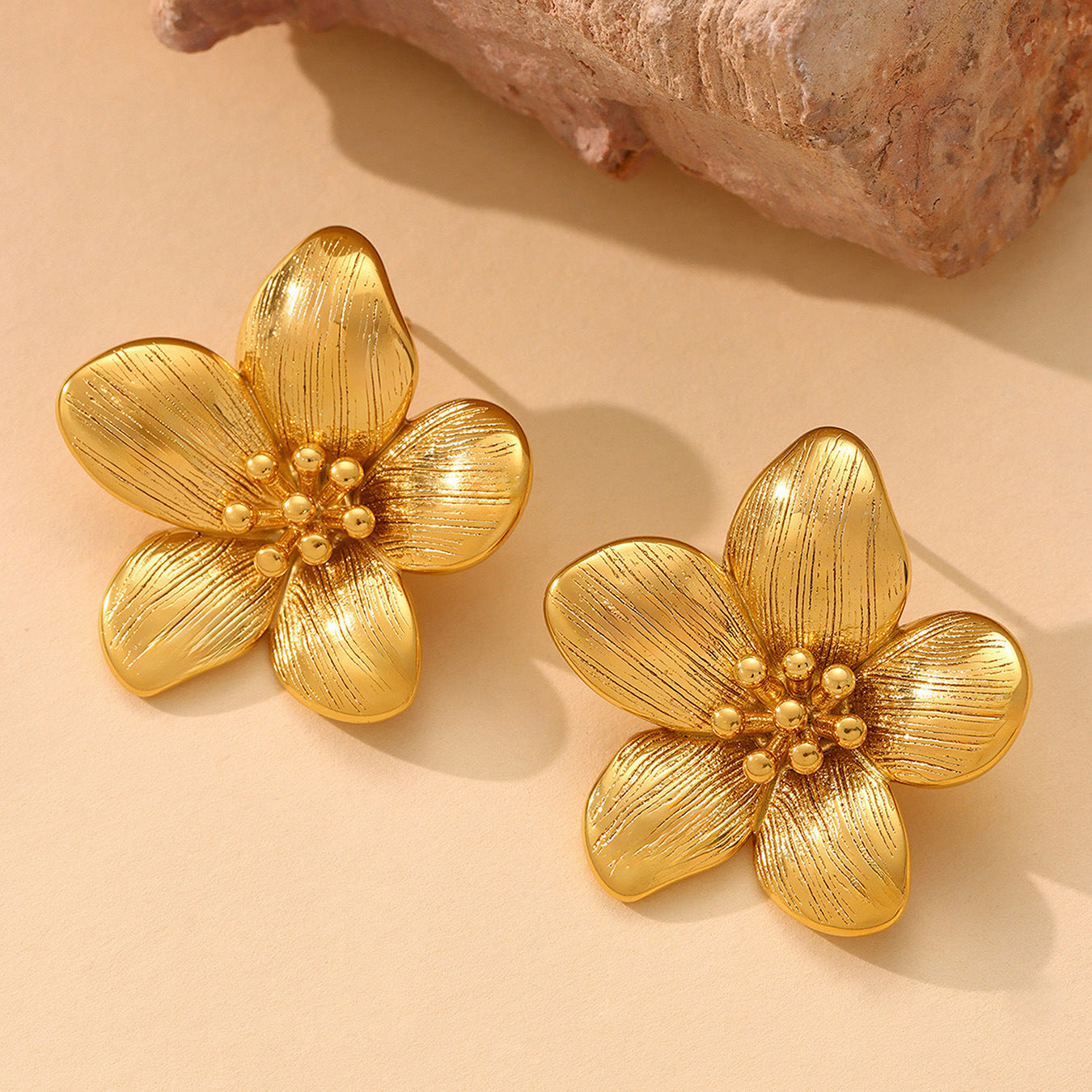 Gold Flower Earrings