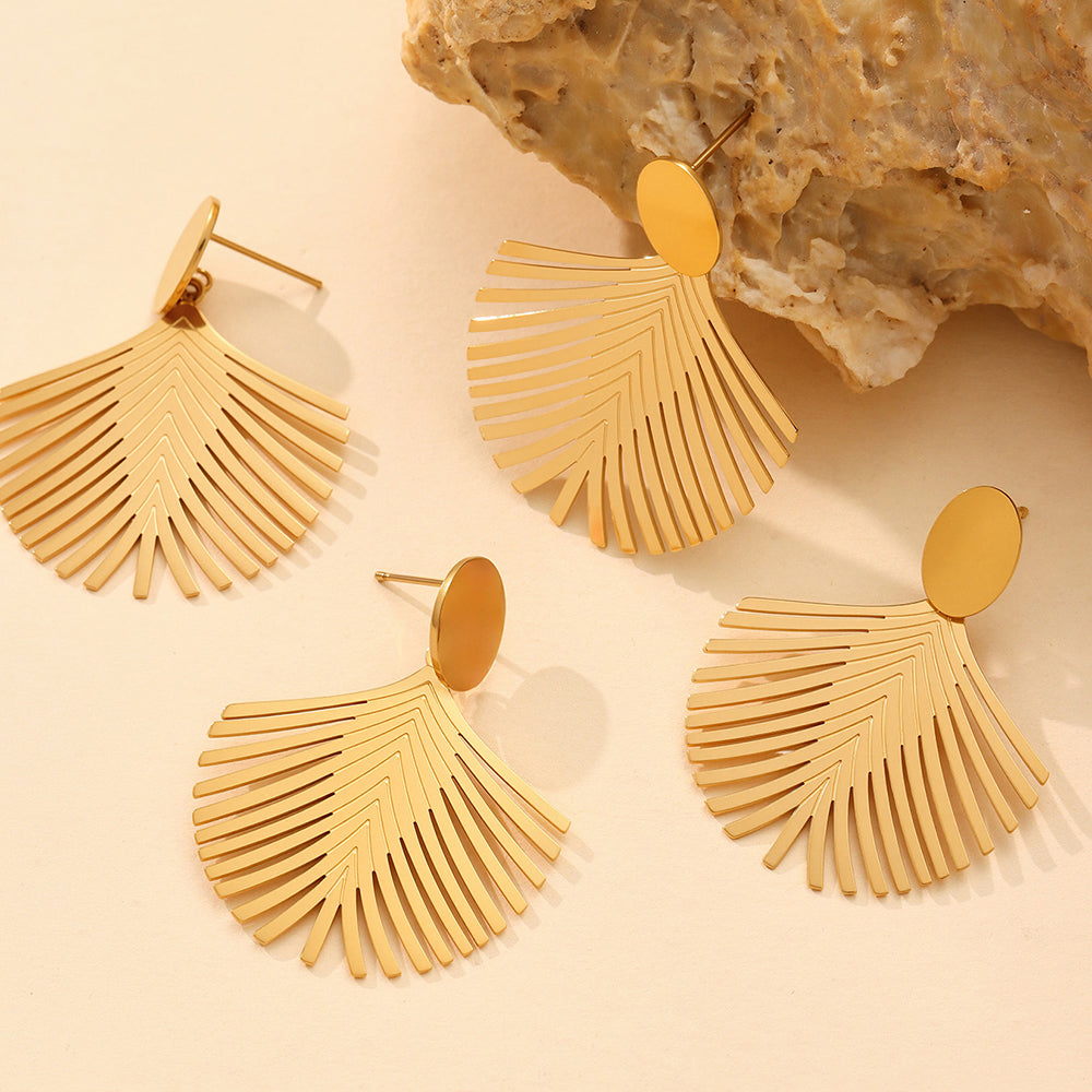 Texture Coconut Leaf Earrings