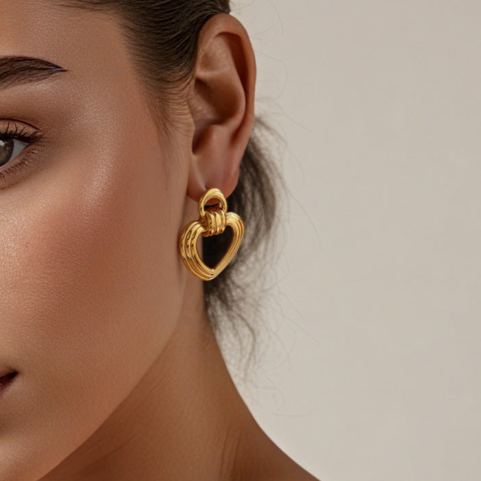 Stainless steel Heart-Shaped Earrings