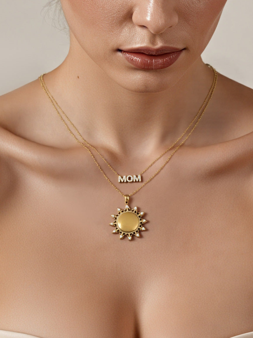 Sunflower Pendant Charm Necklaces