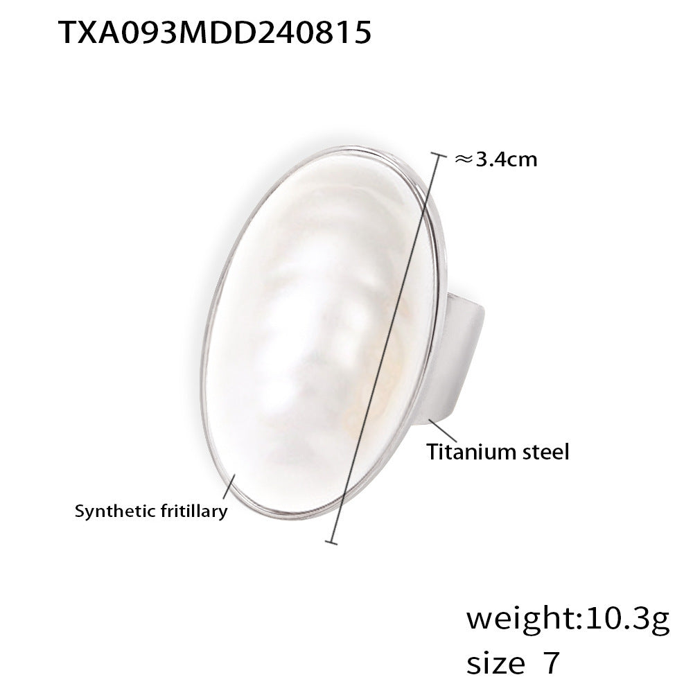 Oval Shell Stainless Steel Rings