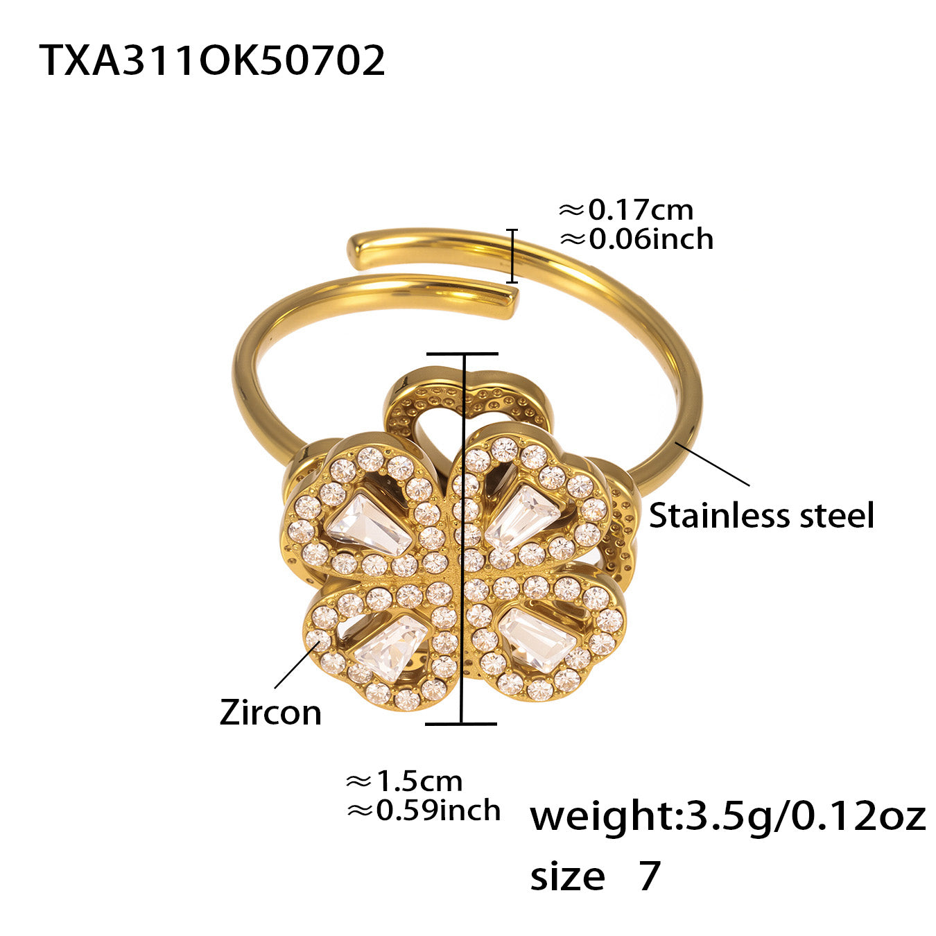 Zircon Flower Ring