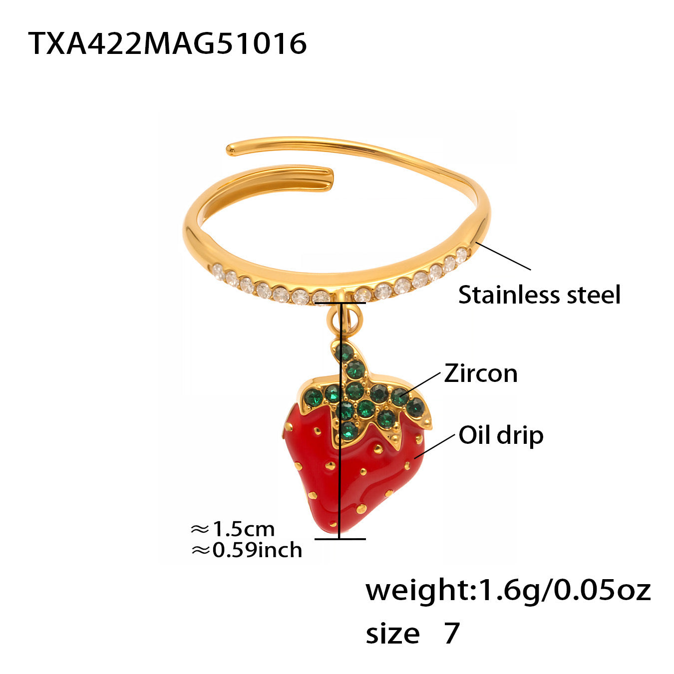Y2K Millennium Sweet Fruit Ring