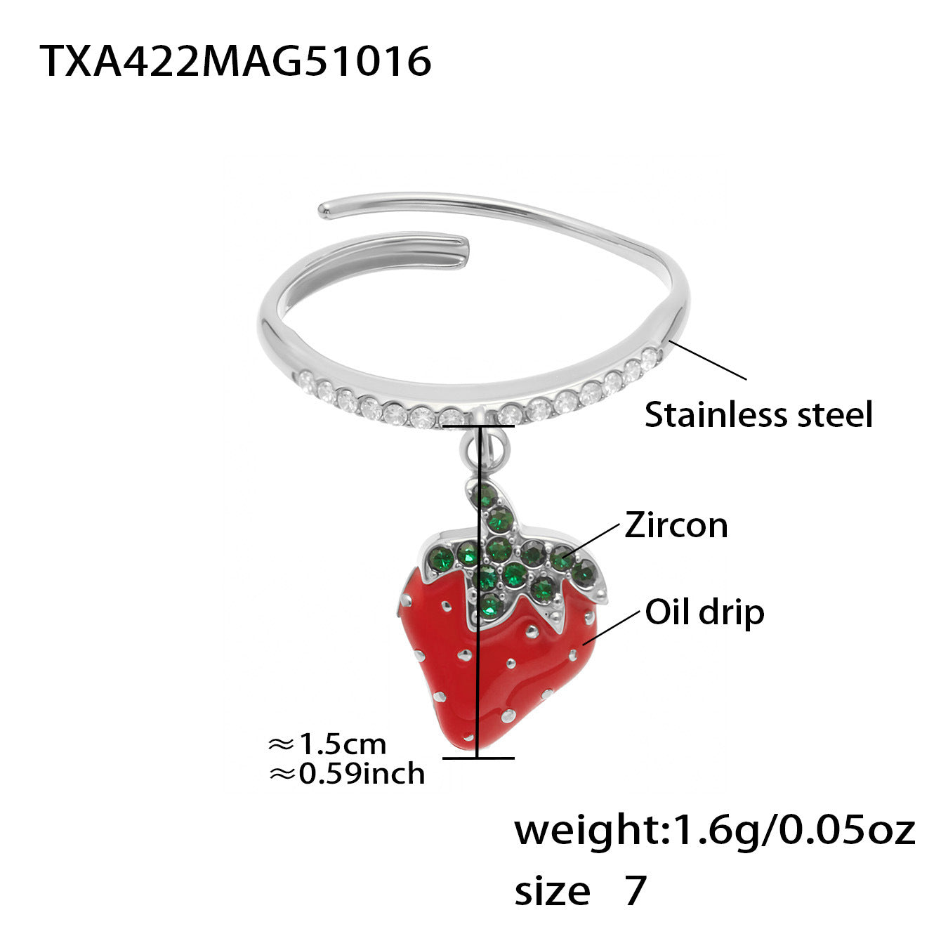Y2K Millennium Sweet Fruit Ring