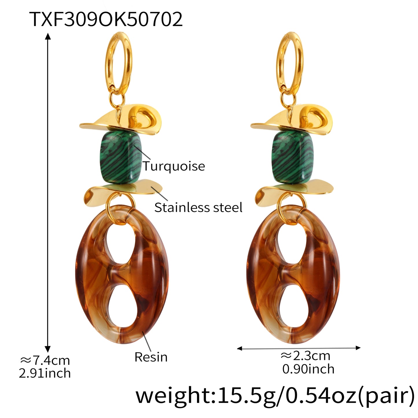 Resin Pig Nose Long Earrings