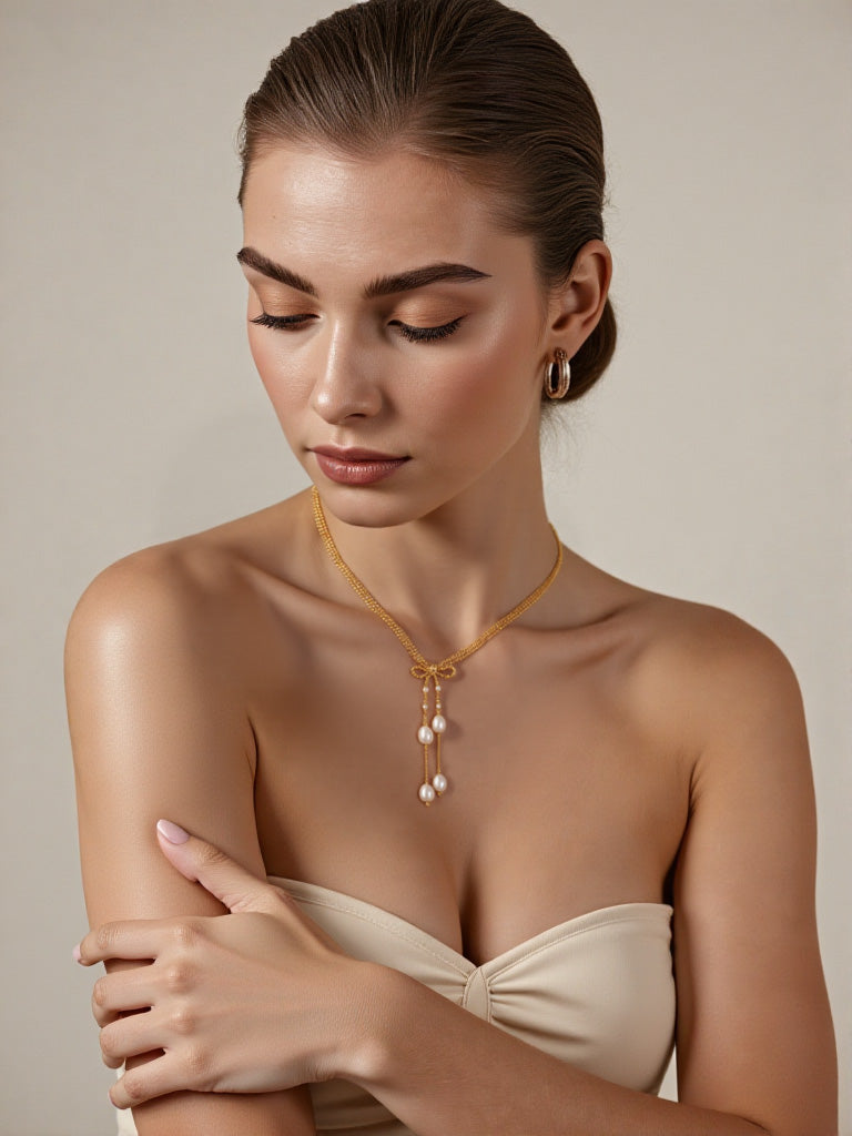 Tassel Freshwater Pearl Necklace | Stainless Steel Jewelry
