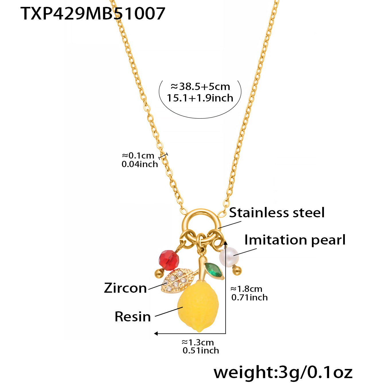 Amalfi Bloom Stainless Steel Zircon Imitation Pearl Resin Necklace Collection