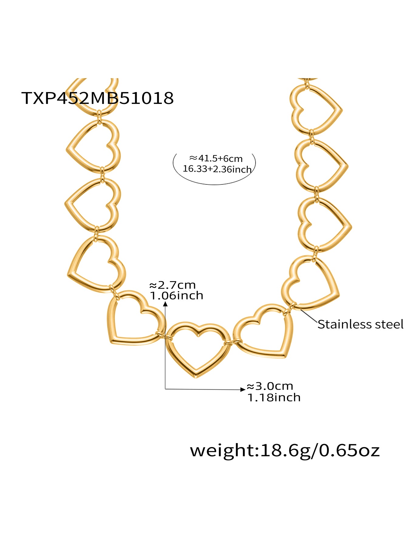 You Are Loved Heart Necklace Stainless Steel