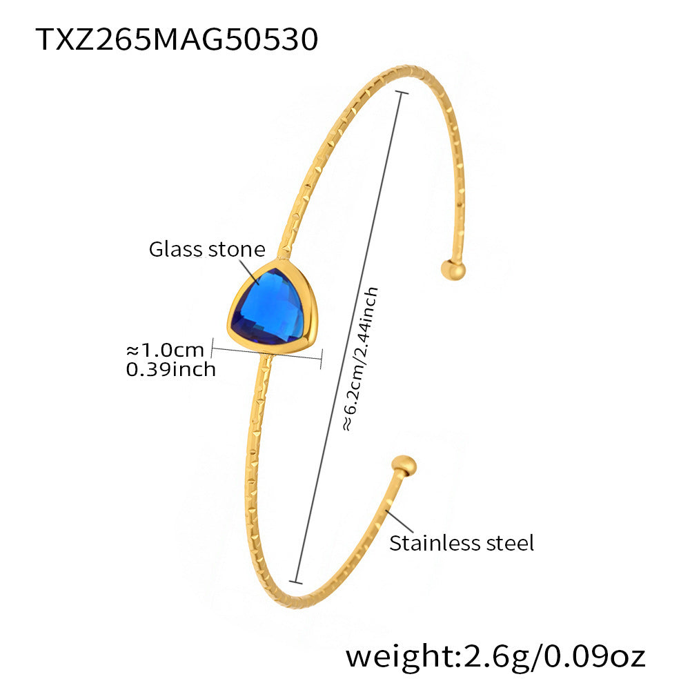 Measurements and product specs of dark blue TXZ265 Czech glass bracelet