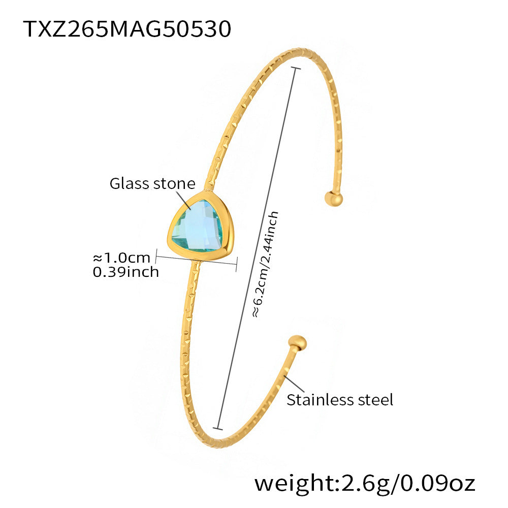Product details and sizing for light blue TXZ265 Czech glass bracelet