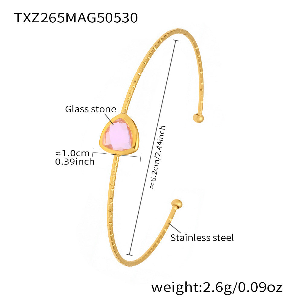 Specification image for TXZ265 pink Czech glass bracelet