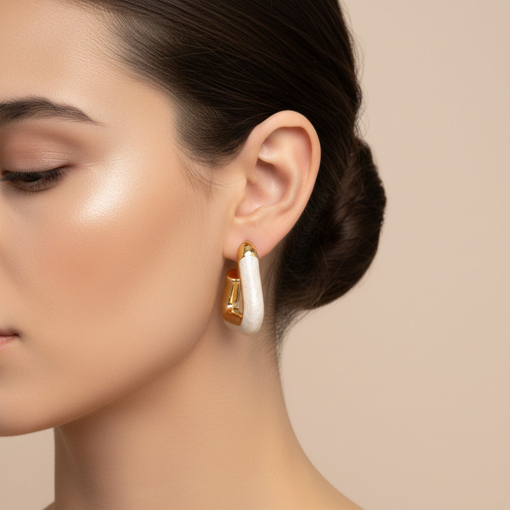 Triangular  Oil Drop Hollow Earrings