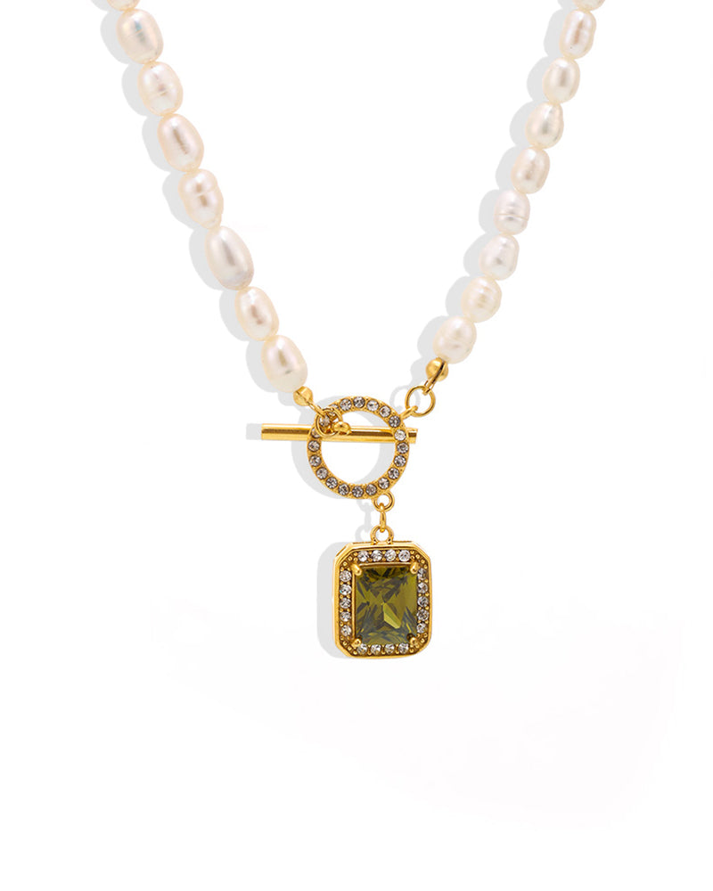 Freshwater Pearl Choker with Cubic Zirconia – OT Clasp Gift