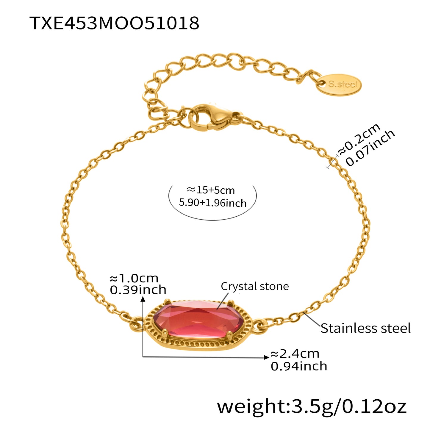 Sunset Flow Gemstone Bracelet | Waterproof Stainless Steel Jewelry