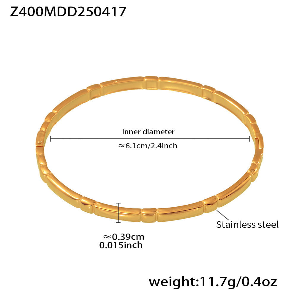 Gold Cuff Tennis Bracelet | Minimalist & Waterproof Stainless Steel Bangle