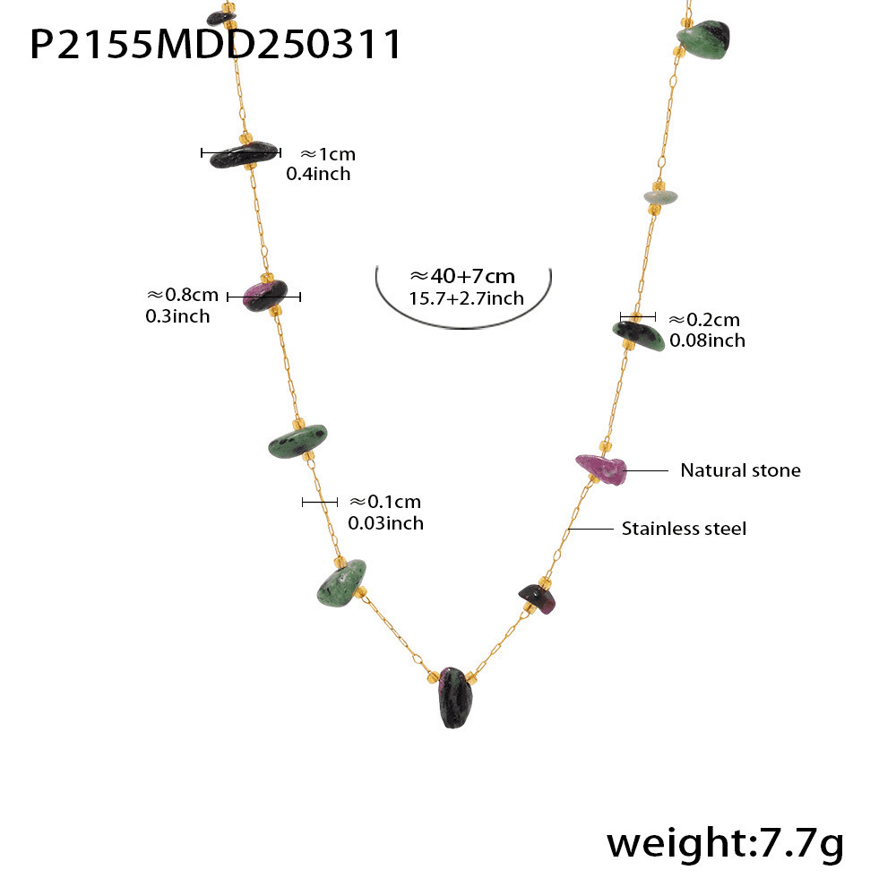 Product specifications of multi-color natural stone tennis necklace