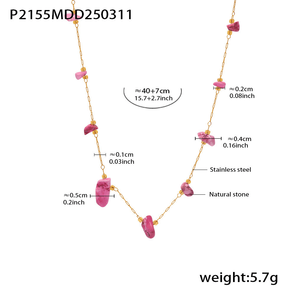 Product specifications of rose natural stone tennis necklace