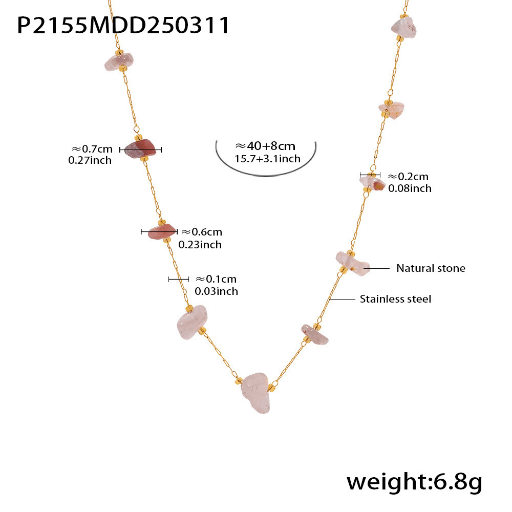 Product specifications of white natural stone tennis necklace