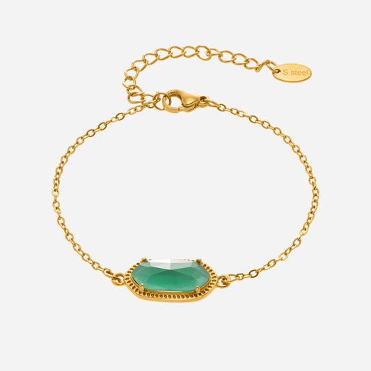 Sunset Flow Gemstone Bracelet – waterproof stainless steel jewelry