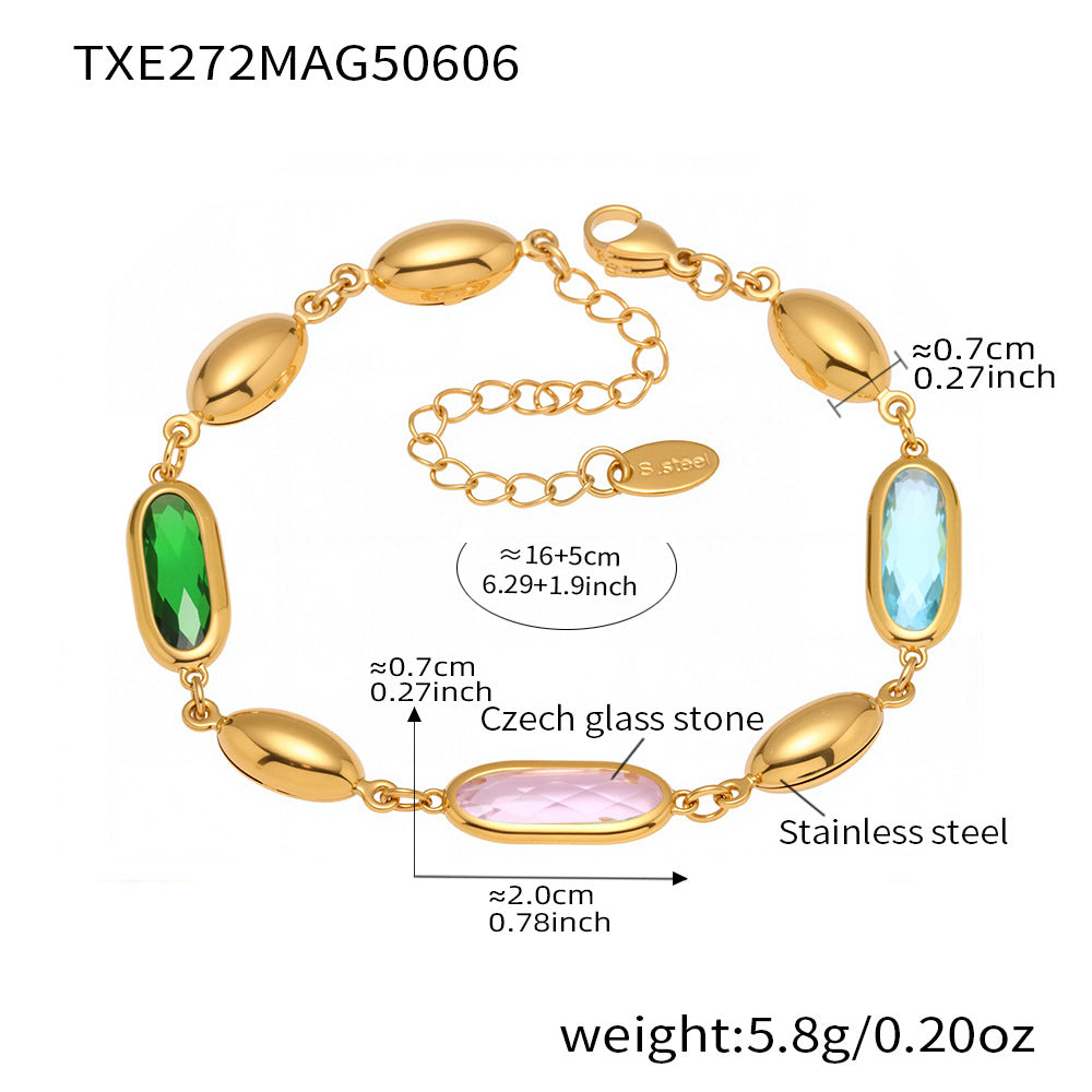 Multicolor Czech Glass Bracelet TXE272 – Weight and Glass Material Info