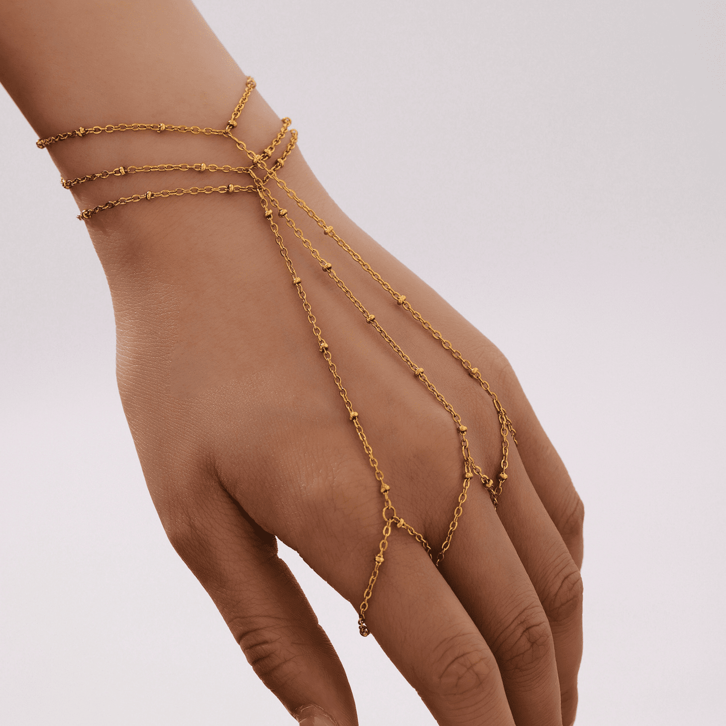 Asymmetrical Gold Bead Tennis Bracelet | Waterproof & Fade-Resistant Steel