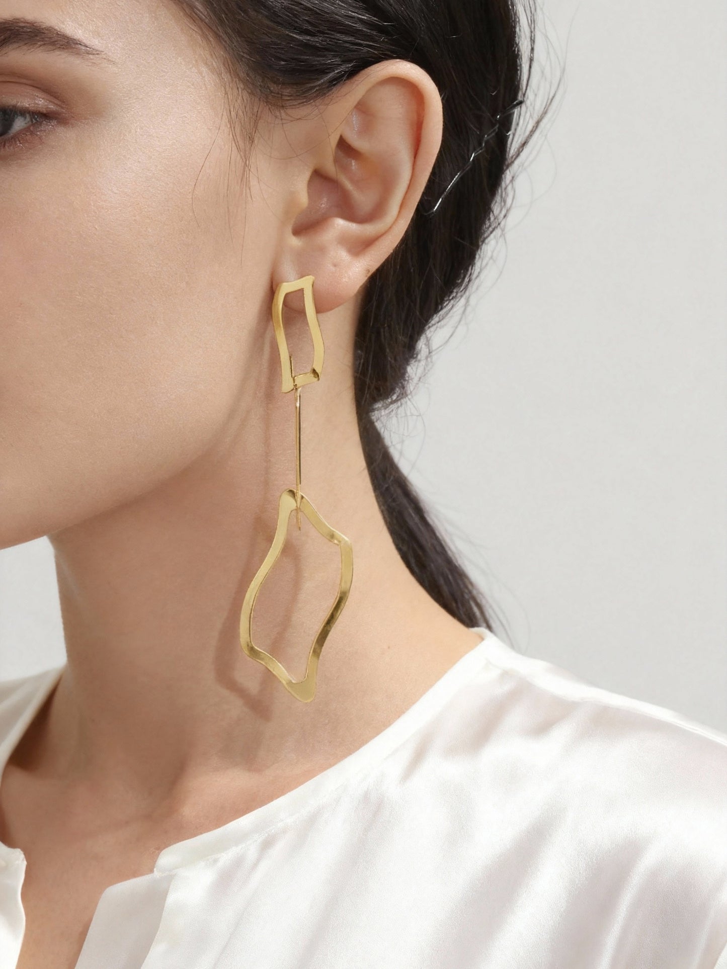 18k Gold Irregular Design Earrings Stainless Steel