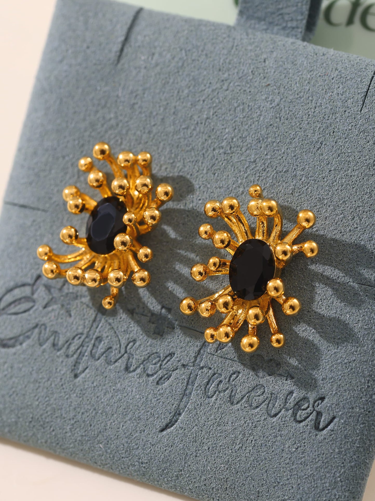 18K Genuine Gold Petal CZ Open Ring