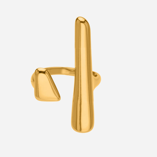 Environmentally Friendly Stainless Steel Adjustable Rings Gold Color