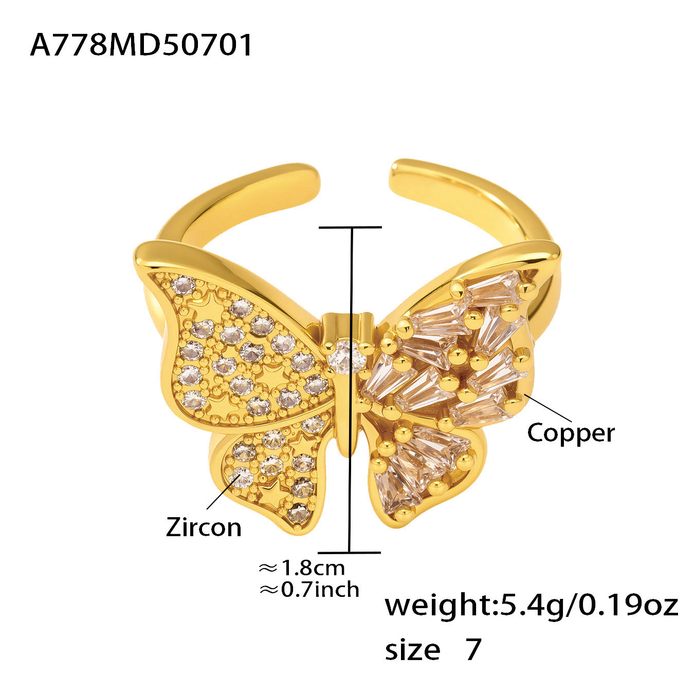 Butterfly Copper Rings