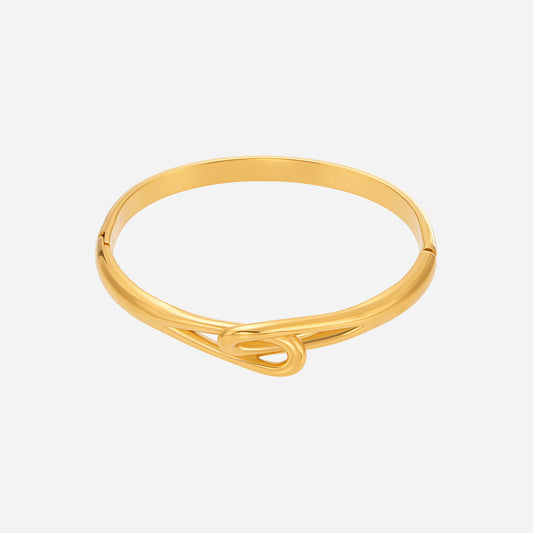 Stainless Steel Gold-plated Buckle Bangle