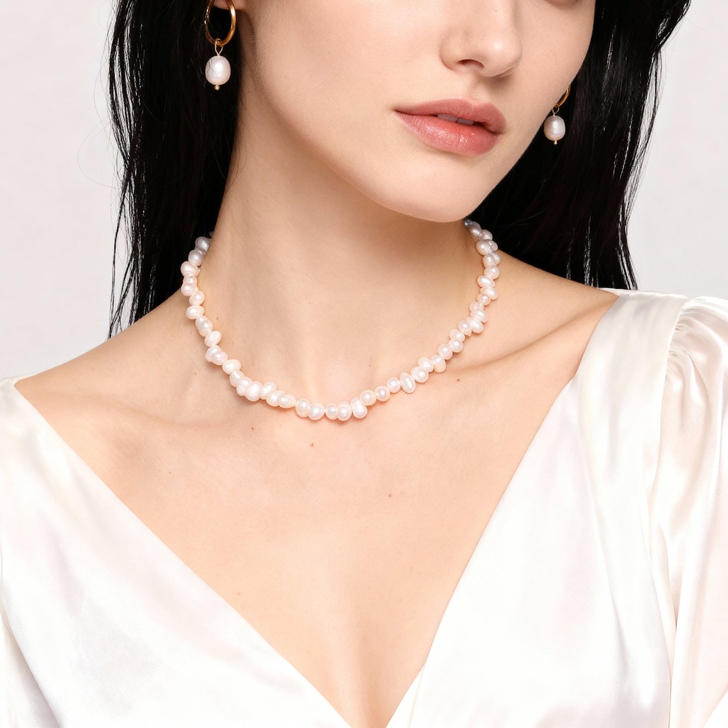 Baroque Freshwater Pearl Necklace | French-Inspired Stainless Steel Jewelry