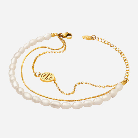 Natural Freshwater Pearl Bracelet Stainless Steel