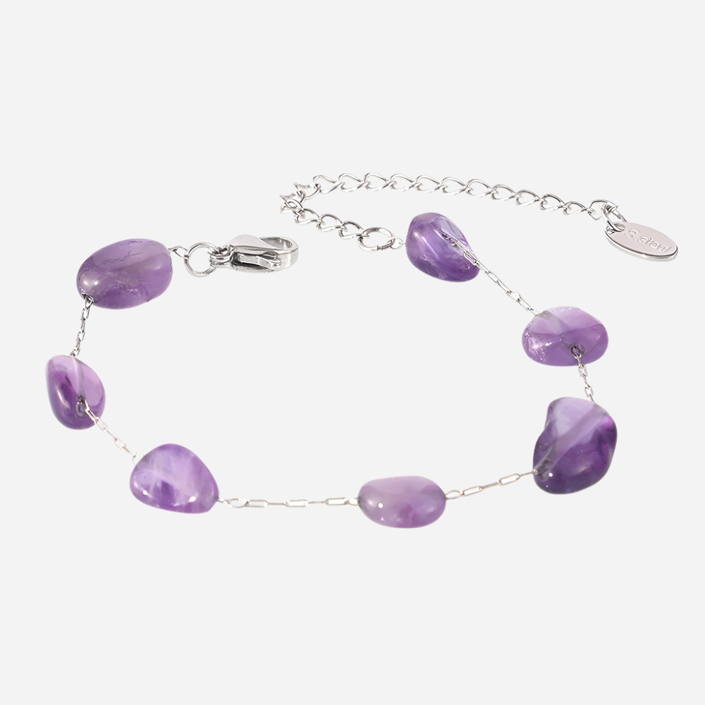 Irregular Purple Natural Stone Bracelet