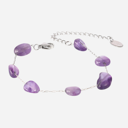 Irregular Purple Natural Stone Bracelet