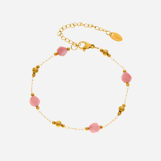 Faceted Agate Handmade Bracelet Stainless Steel