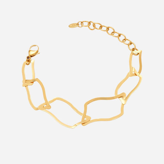 18k Gold Irregular Quadrilateral Size Combination Bracelet