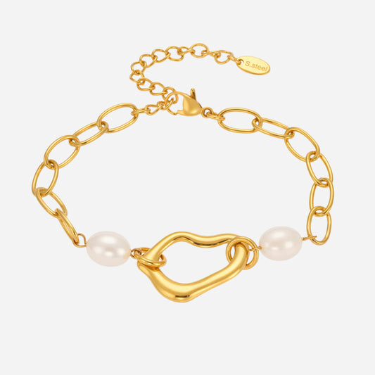 Irregular Heart Design Stainless Steel Bracelet
